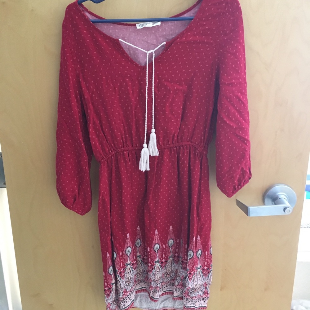 Large red dress.